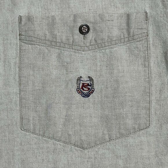 VINTAGE Panhandle Slim Polo Shirt Men's XL Beige Linen Blend Breathable Pullover - Picture 11 of 16